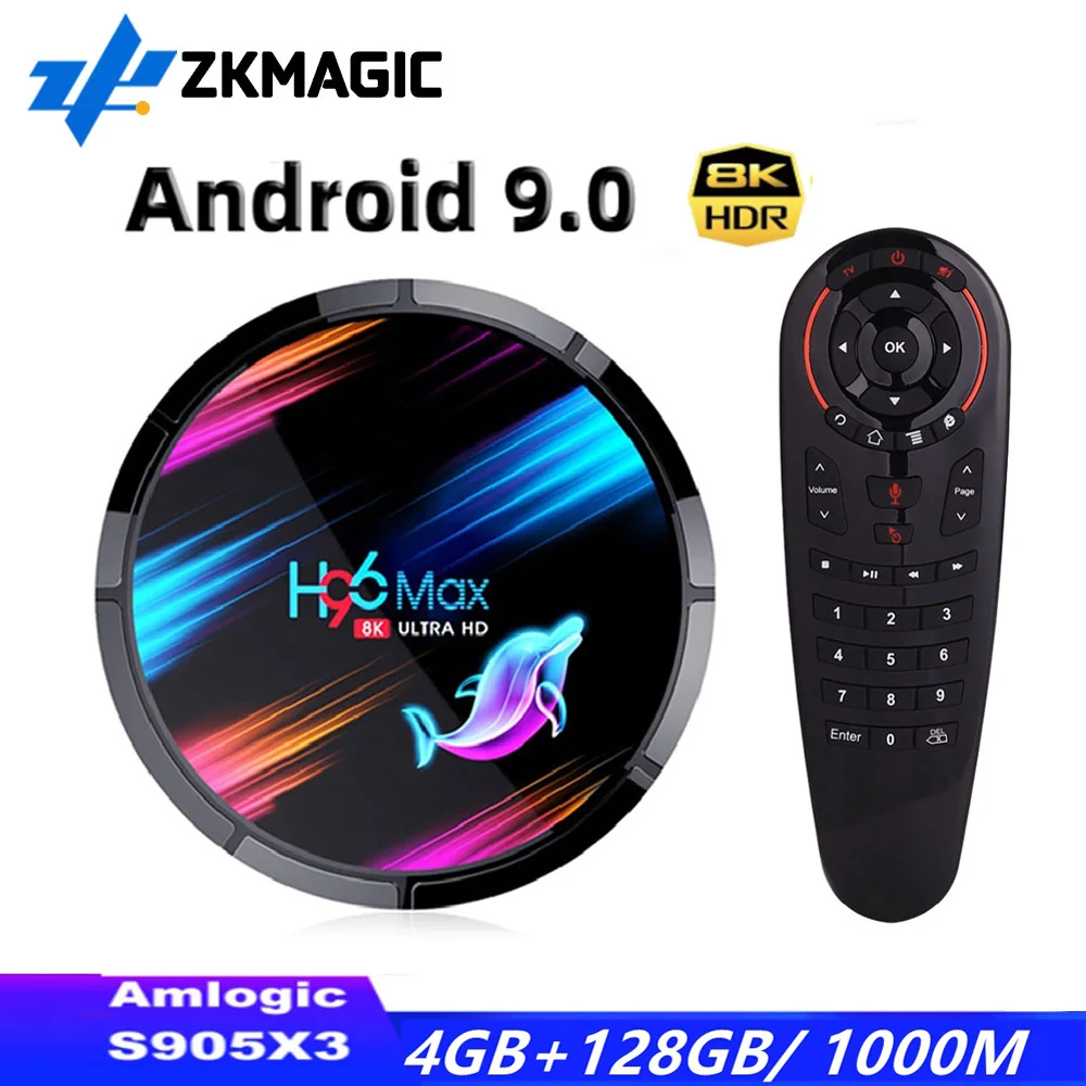 Android 9.0 TV BOX H96 MAX X3 Amlogic S905X3 Quad Core 8K 24fps Wifi 2.4/5.0G 4GB 128GB 64GB 32GB Youtube Android Smart TV BOX