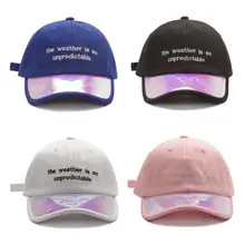 Женская и мужская бейсбольная Кепка из хлопка с вышитыми буквами, Harajuku, голографическая Радужная Лоскутная Кепка с козырьком в стиле хип-хоп, регулируемая бейсболка