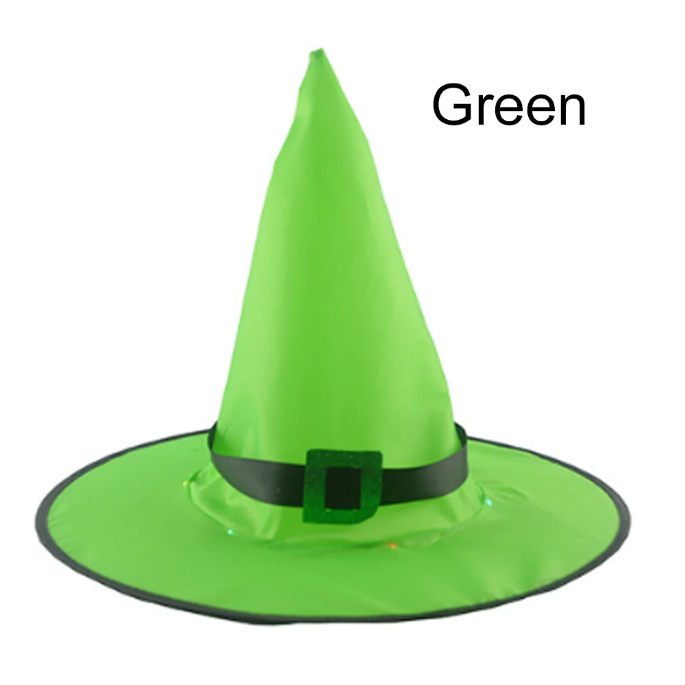 Green Цветной красивый модный светильник в виде шляпы ведьмы, светящаяся шляпа, украшение для Хэллоуина, садовое дерево, Новогодние аксессуары, подвеска - Цвет: Green