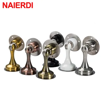 

NAIERIDI Non-punch Sticker Door Stop Water-proof Stainless Steel Magnetic Door Stopper Furniture Door Hardware