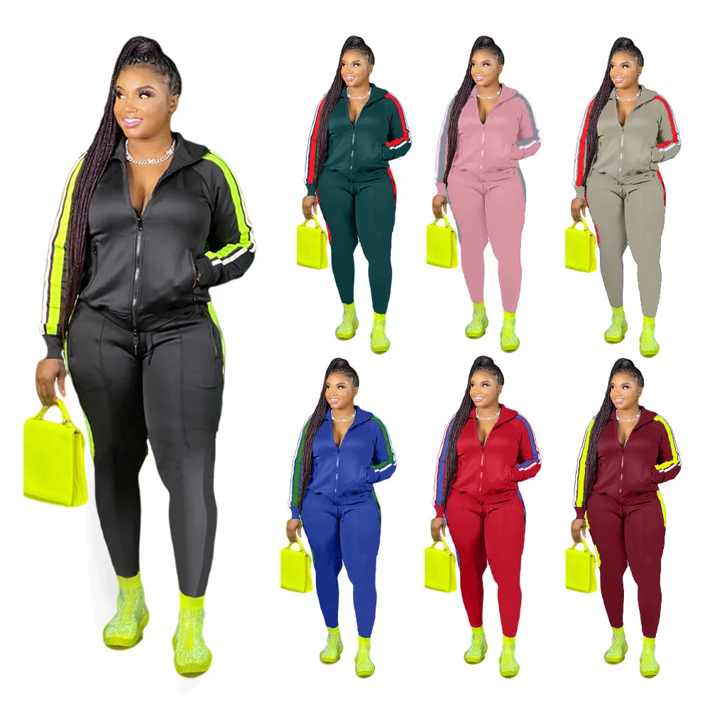 Two 2 Piece Set Women Fall Clothes Sweatsuit Joggers Outfit Zip Top Sweatpants Tracksuit Wholesale Dropshipping 1 piece plane thrust bearing 51200 51201 51202 51203 51204 51205 51206 51207 dropshipping