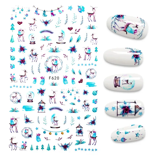 The New 3D Nail Sticker Cool English Letter stickers for nail Foil Love Heart Design Fashion Manicure Stickers A140275