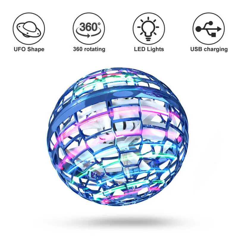 FLYNOVA PRO Mini Drohne 2021 Verbesserte,Drohne für Kinder Fliegender Ball Spielzeug,360° LED Leuchten Hover Ball Geschenke für Jungen Mädchen Indoor Outdoor Hoverball für Kinder Flying Ball rot 