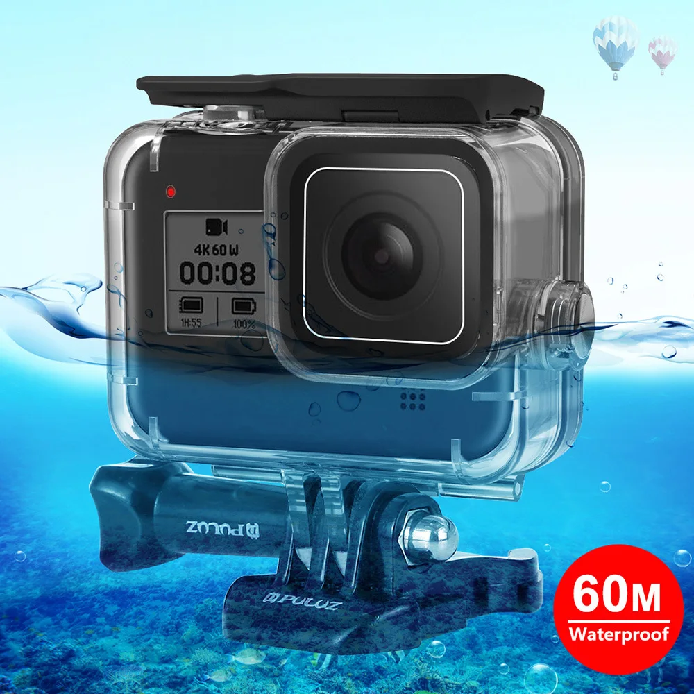 Водонепроницаемый чехол PULUZ для GoPro HERO8 Black 60m корпус подводной камеры дайвинга