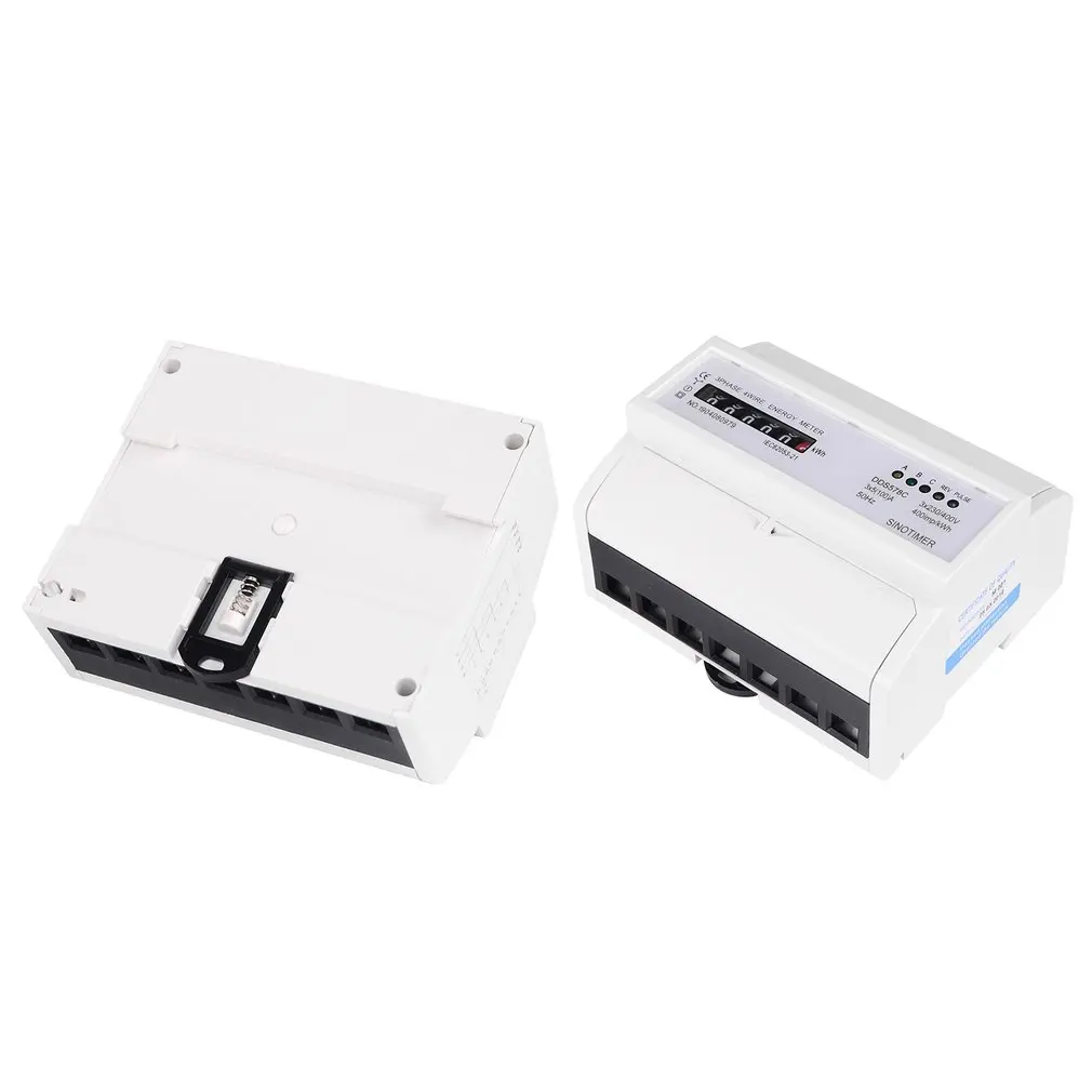SINOTIMER DDS578C трехфазный 7P аналоговый электронный счетчик энергии механический кВтч-метр AC 380 В 5-100A din-рейка монтаж