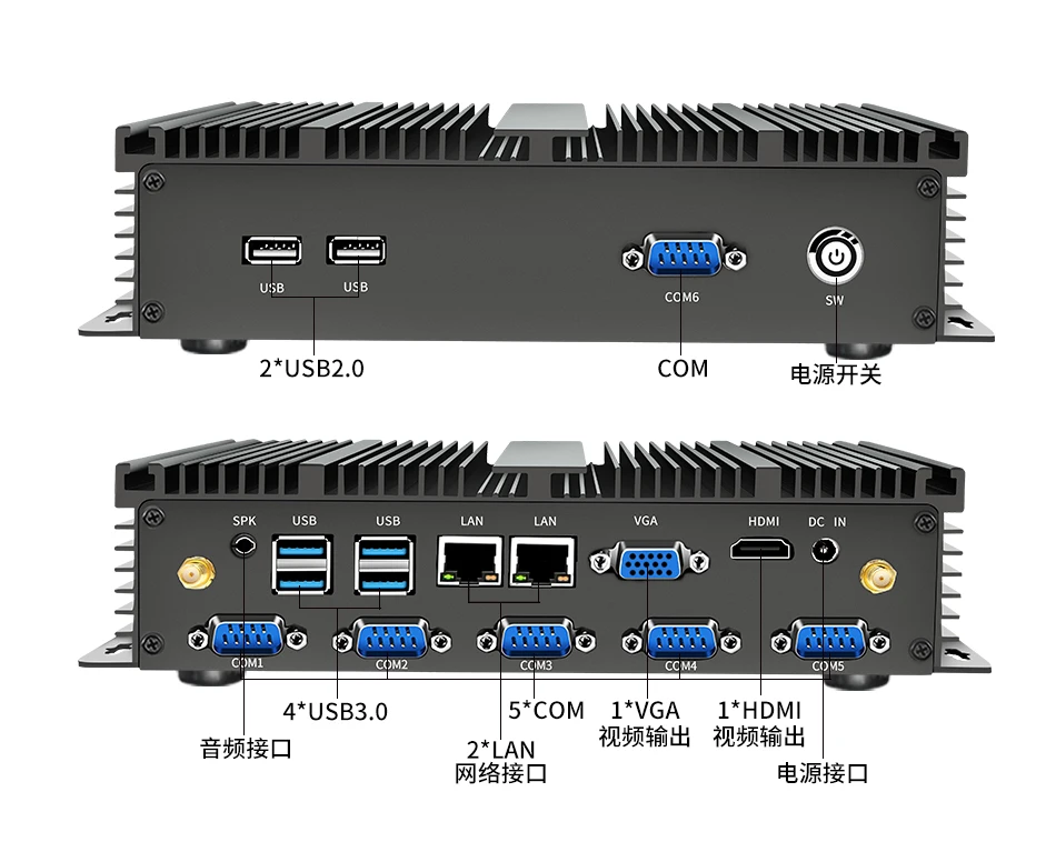 MSECORE i3i5i7 безвентиляторный мини ПК Windows 10 HTPC промышленный настольный компьютер linux intel 2* Lan 6* COM VGA HDMI wifi