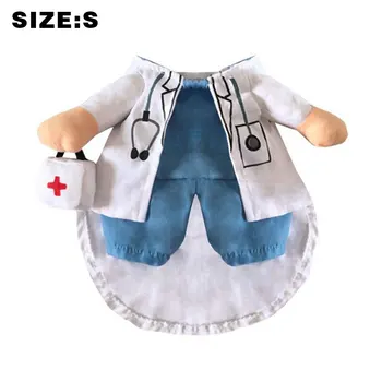 

Pet Doctors Costume Dress Up Dog Cat Festival Polyester Walking Travel Funny Cosplay Clothes Party Standing Coat Halloween