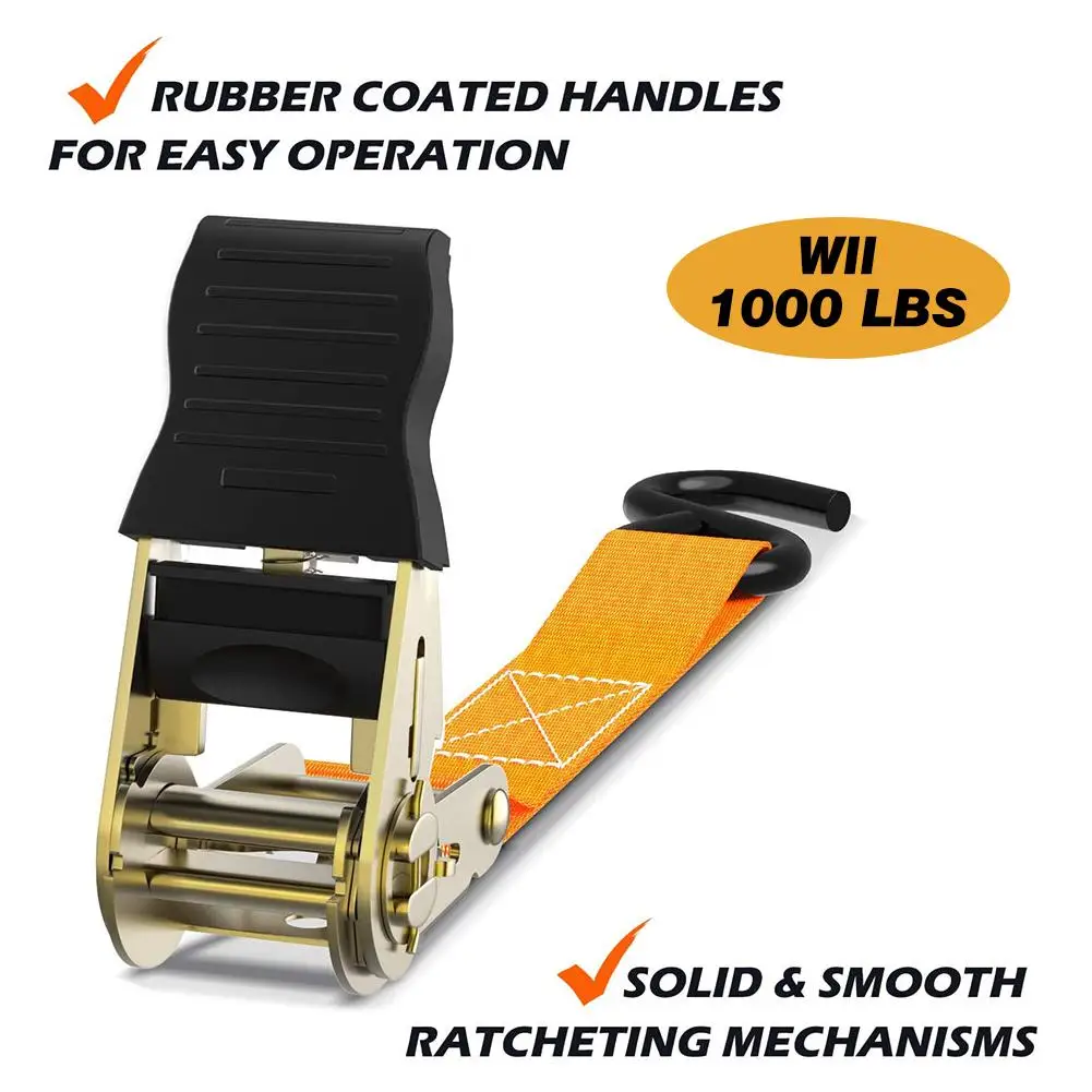 Ratchet Straps Tie Down 2000 Pounds Claw Lorry Strap Lashing Polyester For Car Motorcycle Bike With Metal Buckle 2Pcs 5 Meter cargo straps cargo tie down strap tie down straps lashing strap