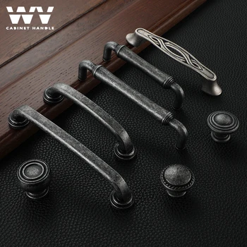 WV Retro Kitchen Door Handles Cabinet Door Vintage Handle Knobs Furniture Hardware Cupboard Antique Handles Cupboard Pulls 675