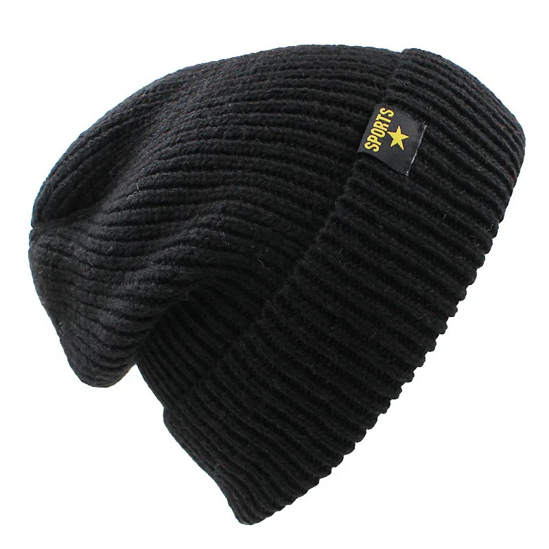 Черный ALTOBEFUN вязаные Skullies капот Шапки для мужские и женские шапочки Для мужчин теплая удлиненная пуховая мешковатые зимняя шапка Кепки искусственный мех вязаная шапка Для мужчин шапки бини шапки BHT044 - Цвет: Черный
