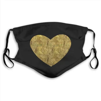 

Face Mask Cartoon Print Free Shipping Gold Bling Heart Girl'S Youth Graphic Washable Half Face For Men Women Ladies Diy Masks
