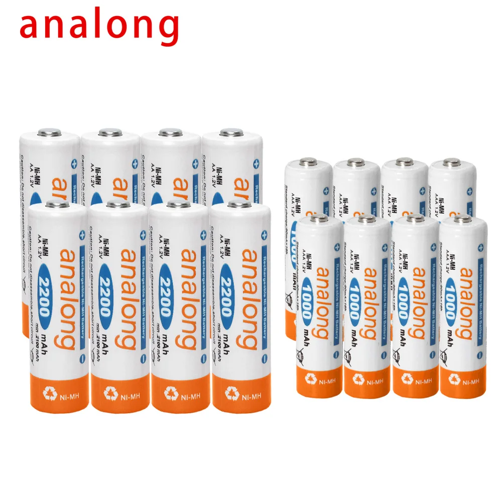 Analong 3A AAA аккумуляторная батарея 1000 мАч 1 2 в NIMH аккумулятор + NiMH AA перезаряжаемый