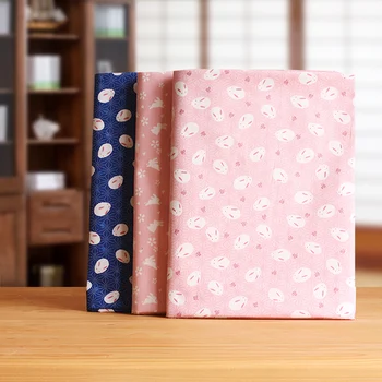 

Sakura rabbit rice cake rabbit pink blue 2-color Japanese style twill cotton fabric clothing fabric handmade cloth fabric