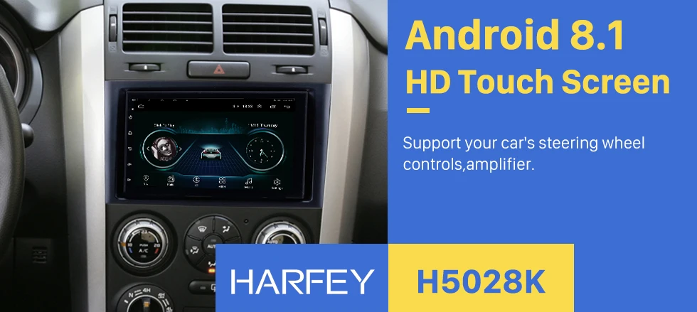 Harfey Android 8,1 Автомобильный HD 2Din gps Navi головное устройство для Suzuki GRAND VITARA 2005- Поддержка Радио TPMS DVR OBD II камера заднего вида