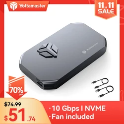 Yottamaster – boîtier pour adaptateur M.2 NVMe SSD, 10Gbps, avec ventilateur de refroidissement, PCI E UASP, USB3.1, type c, externe 