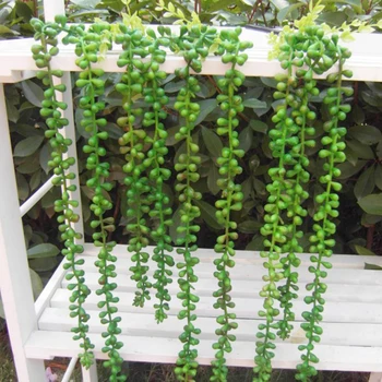 

20 Artificial Flower String of Pearls Wall Hanging Succulents Plants Green