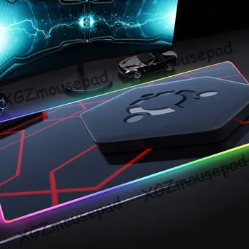 

XGZ Fashion Technology Line Custom Large RGB Glowing Mouse Pad Black Lock Edge Computer Keyboard Desk Mat Speed Rubber Non-slip