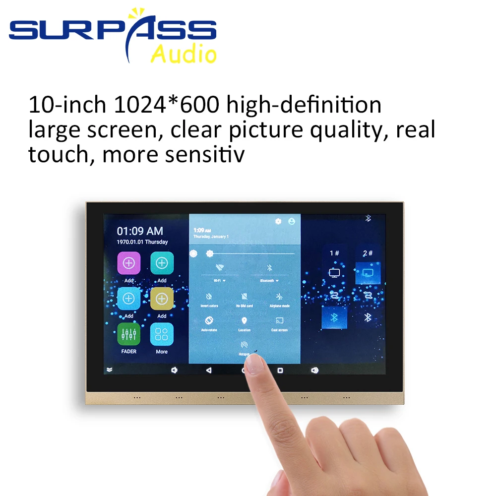 US $864.00 Smart WiFi Bluetooth In Wall Amplifier Android Fm Touch Screen HiFi Home Stereo Sound PA Ceiling Speaker Multiroom Audio System