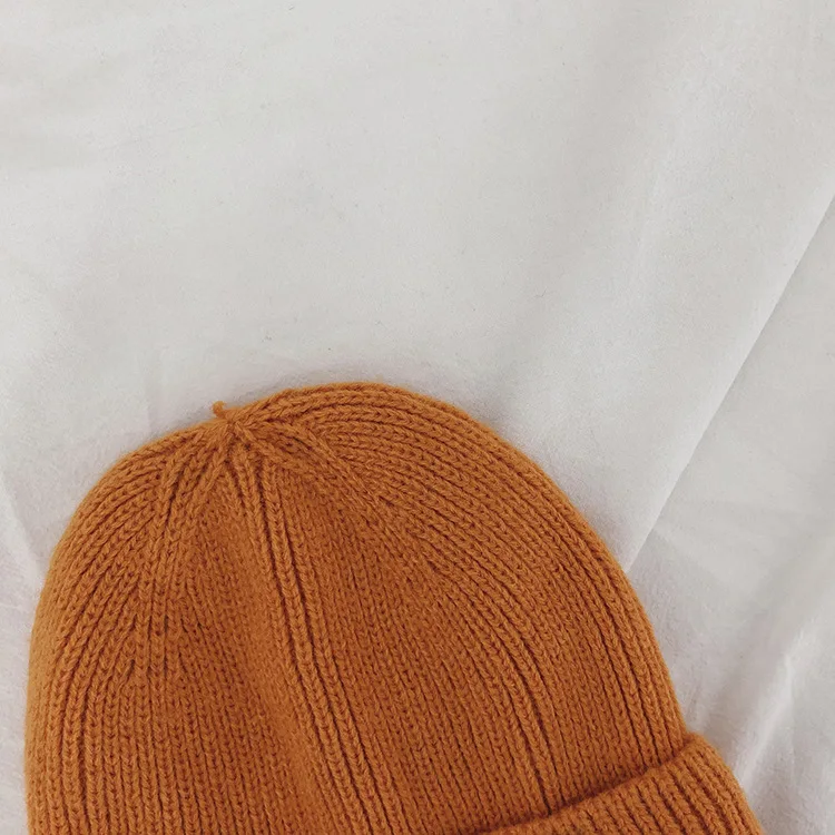 Г. Осенняя теплая шапка-чулок ярких цветов модные бейсболки для малышей, Повседневные вязаные шерстяные шапки с вышитым смайликом