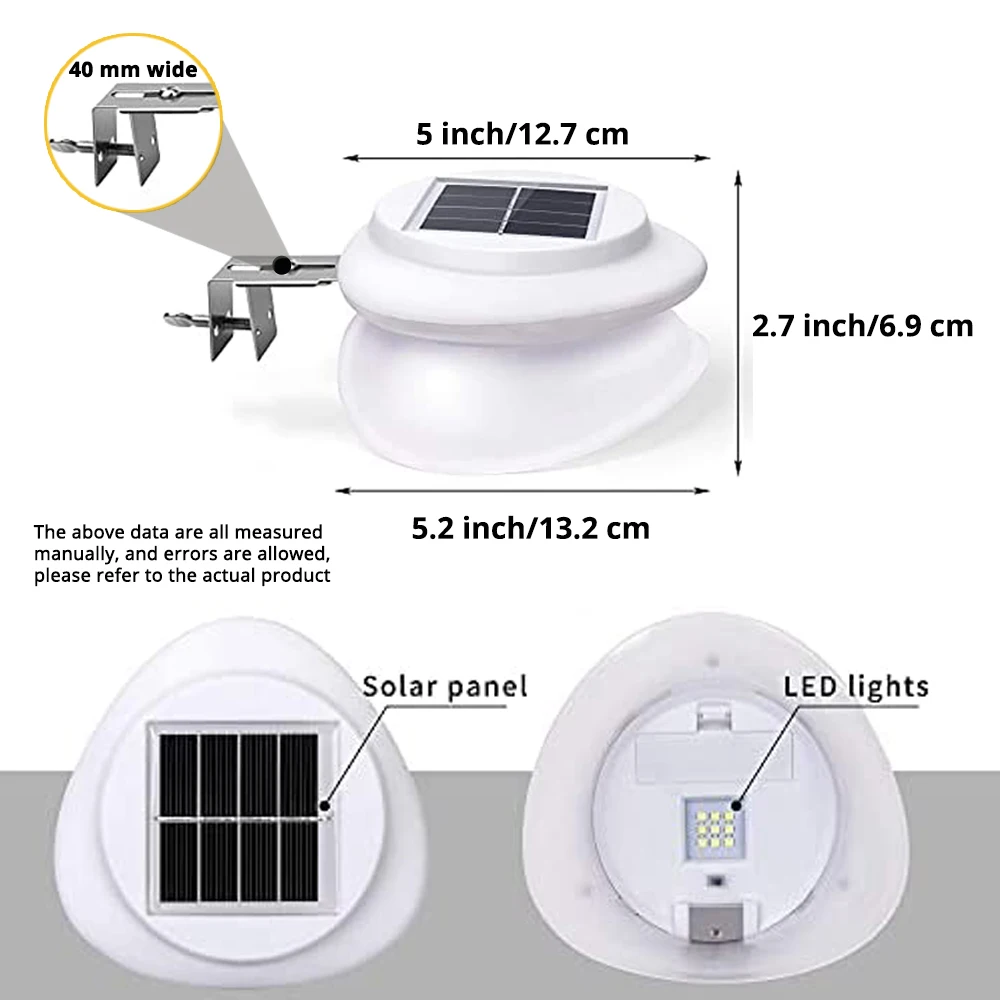 9LEDS  Solar Light Outdoor Fence Wall Light Waterproof Eaves Garden Landscape Road Safety Light Suitable for  Gardens, Fences solar wall lights