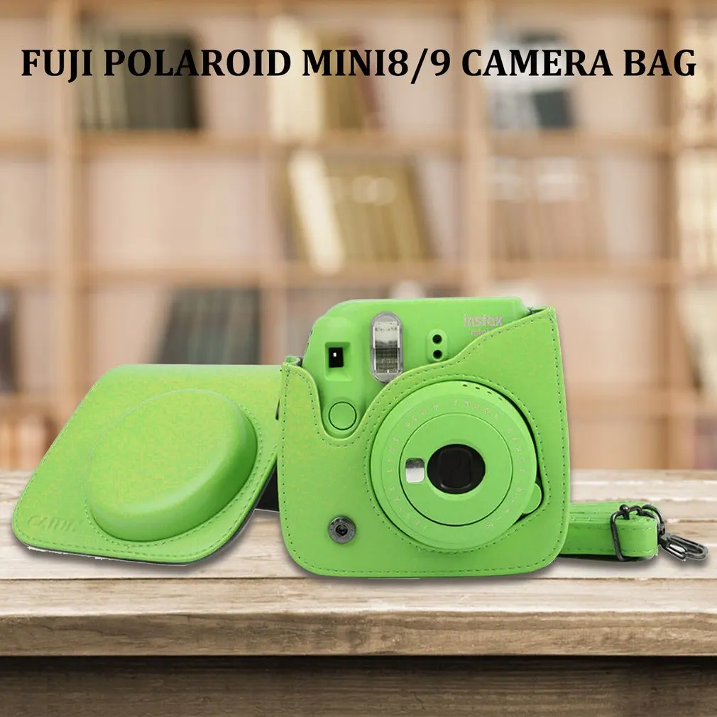 Для Fujifilm Instax Mini 8 Mini 9 camera PU кожаная цветная сумка Instax Mini чехол с плечевым ремнем прозрачная кристальная крышка