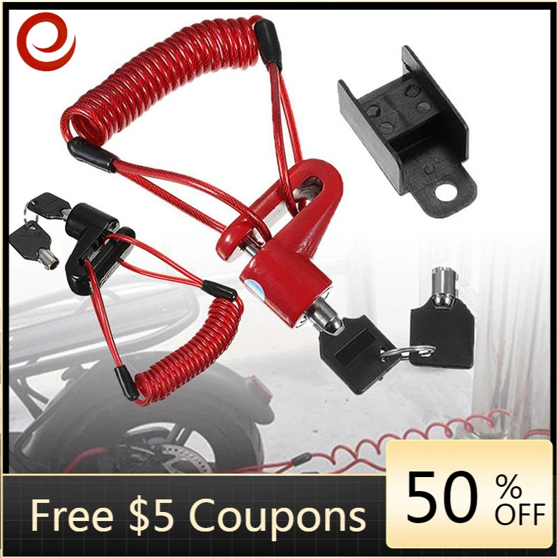 Electric Scooter Accessories Universal Disc Brake Lock for M365 1s Pro Pro2 Remind Wire Rope Anti-theft | Спорт и развлечения