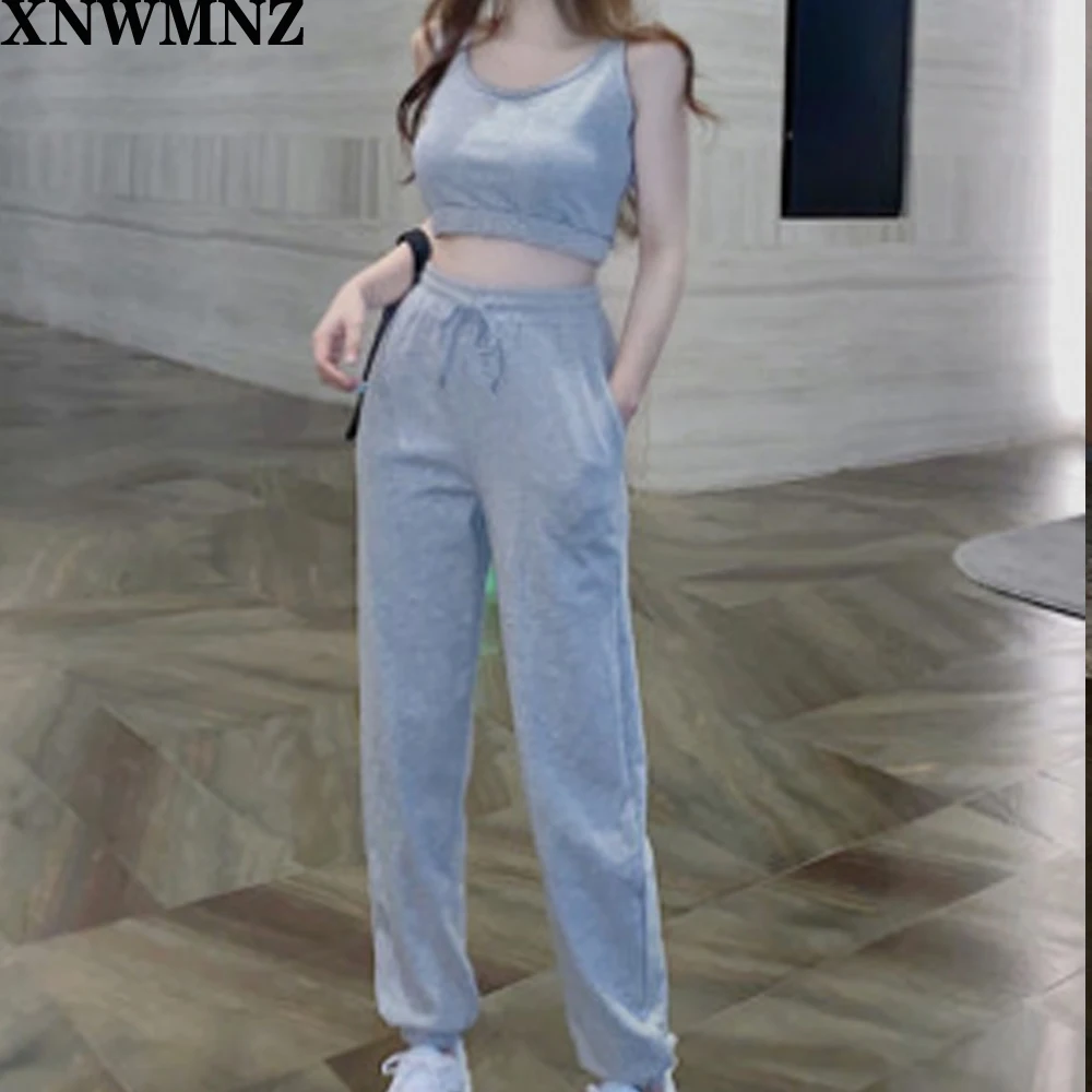 

Women Gray casual joggers Cargo pants high waist womens joggers sweatpants Korean sweat pants with pockets female joggers mujer