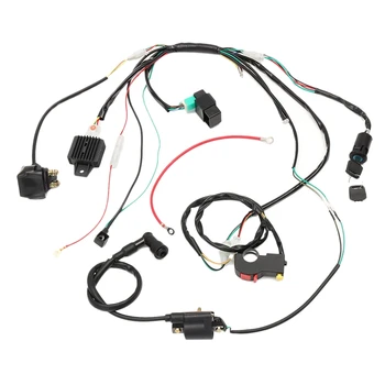 

CDI Wiring Harness Coil Electric Engine Start Wiring Harnes Kit for 50CC 70CC 90CC 110CC 125CC Quad ATV Dirt Bike