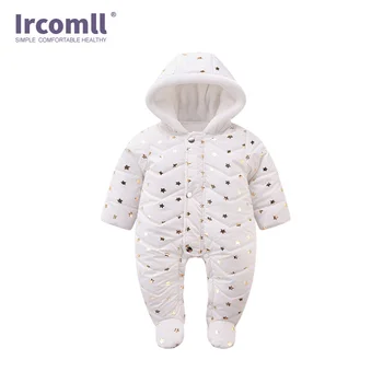 

Ircomll Ttoddler Baby Born Overalls for Kids Soft Plush Hooded Star Printed Infant Girl Clothes Outerwear Outfits for Kids
