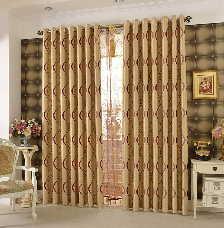 

European Shade Curtain Fabric Jacquard Living Room Bedroom Hotel Curtains