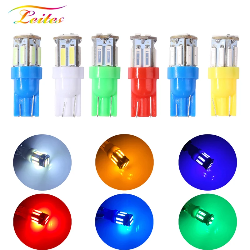 10 шт. T10 7014 7020 SMD 194 168 W5W светодиодный светильник лампы просвет фонарь освещения