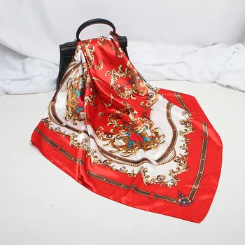 

Simulation Silk Gem Pattern Scarf Female Rose Red Print Retro Pattern Holiday Travel Leisure Women Scarf Unisex 2020 Spring