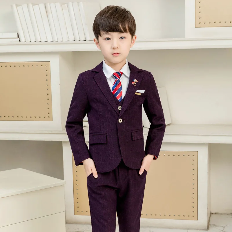 

Blue Kids Blazer Suits Boys Formal Suit For Prom Wear Child Suit Vestidos Clothing Sets Boys costume enfant garcon mariage