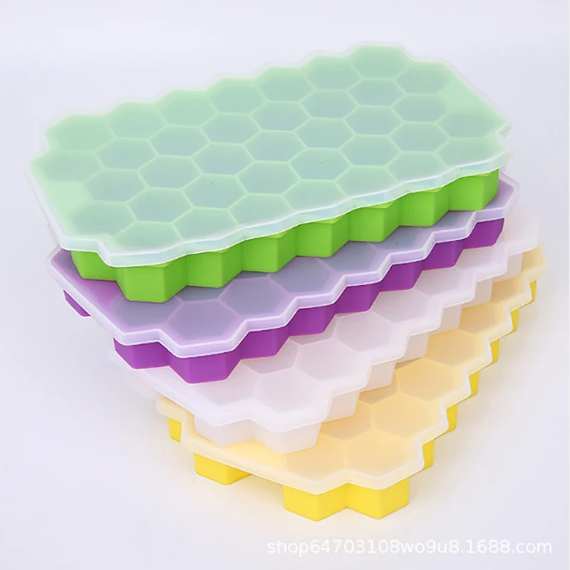 Silicone Ice Cube Trays Honeycomb Shape Home Kitchen Summer Ice cream tool 37 Cubes Ice Tray 2