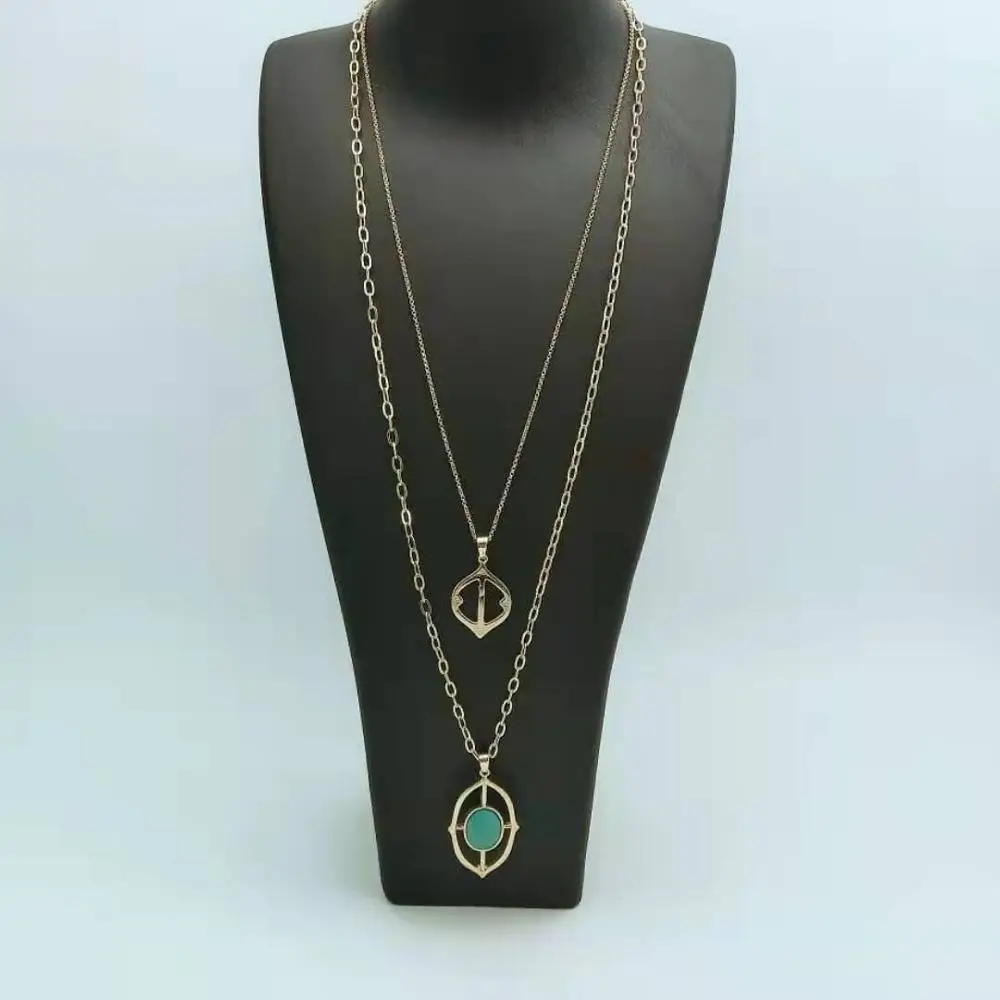 

TRENDY WOMEN NECKLACES GOLD COLOR PLATING GOOD QUALITY RESIN PENDANT NECKLACE
