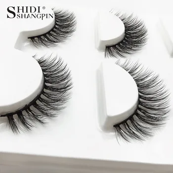 

3 Pairs Eyelash 3D Mink Hair Eyelashes Cruelty free Lashes Handmade Reusable Natural Eyelashes Popular False Lash Makeup 3D-X04