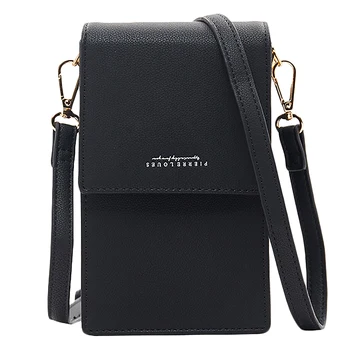 

Mini Women Shoulder Bags PU Leather Phone Crossbody Bag Ladies Purse Zipper Clutch Female Small Messenger Bag Black