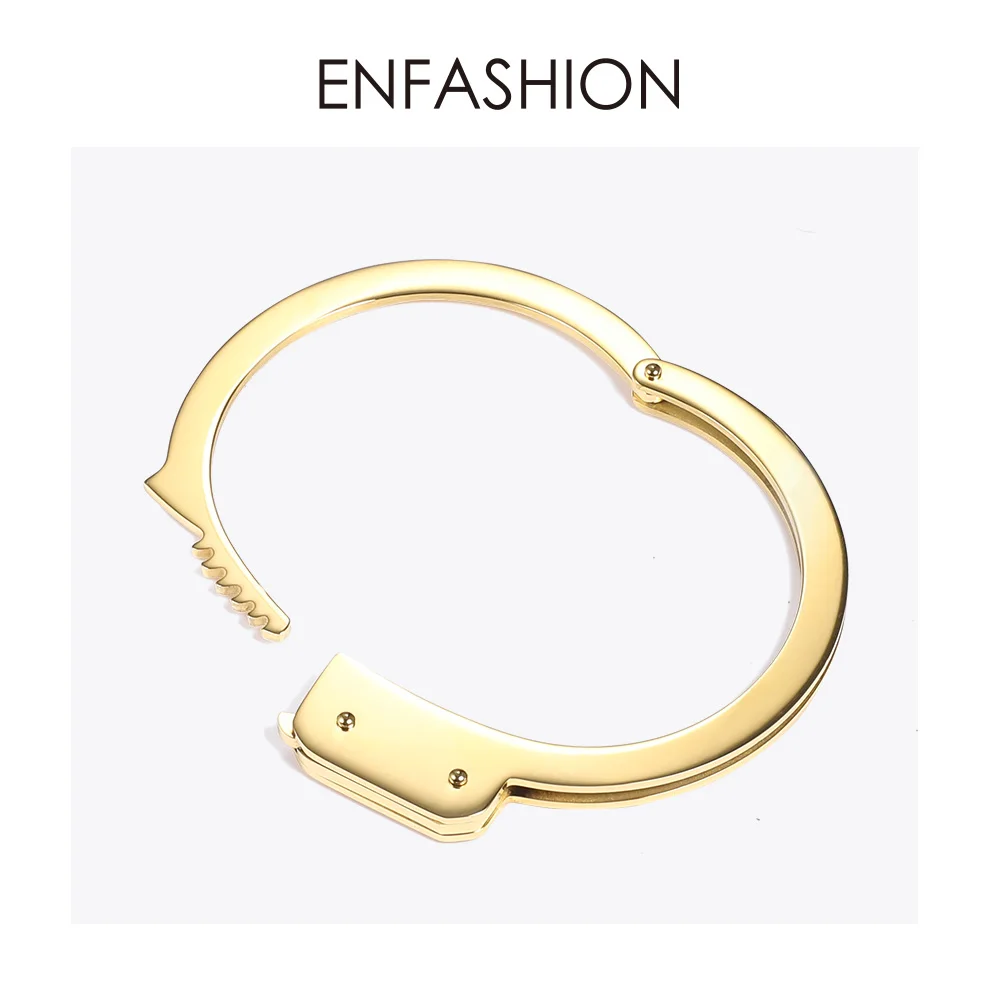 ENFASHION наручники манжета браслет маншет золотой цвет нержавеющая сталь браслет на запястье в стиле панк для женщин модные ювелирные изделия B192057