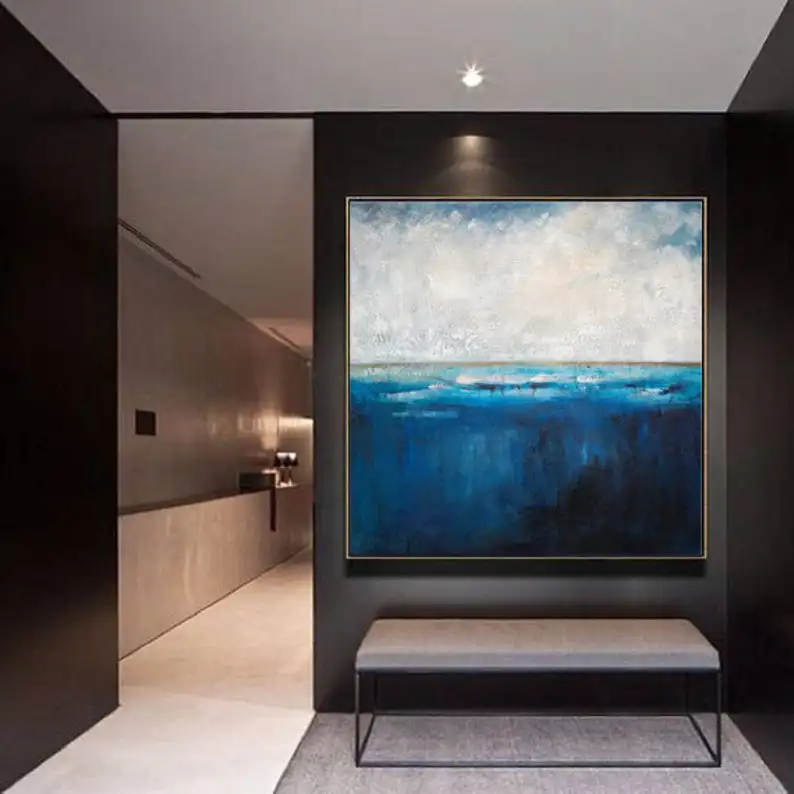 

Большая акриловая живопись, серая Абстрактная живопись, текстура золотых листьев, абстрактная живопись на холсте, настенная живопись для гостиной