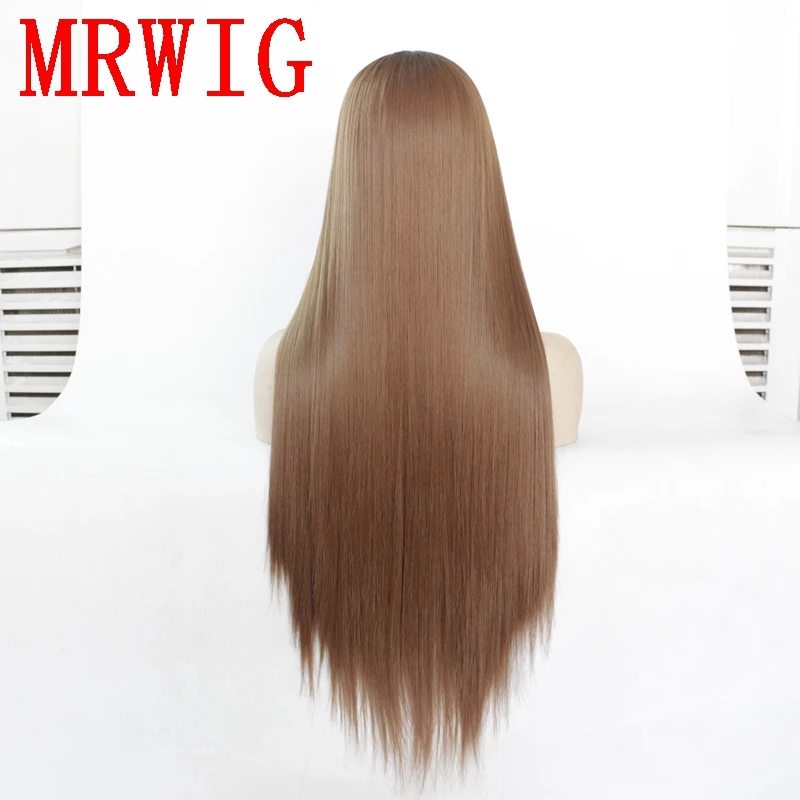 MRWIG 26in короткие темные корни черный Ombre Розовый Синтетический синтетические волосы на кружеве Glueless парик термостойкие волокно