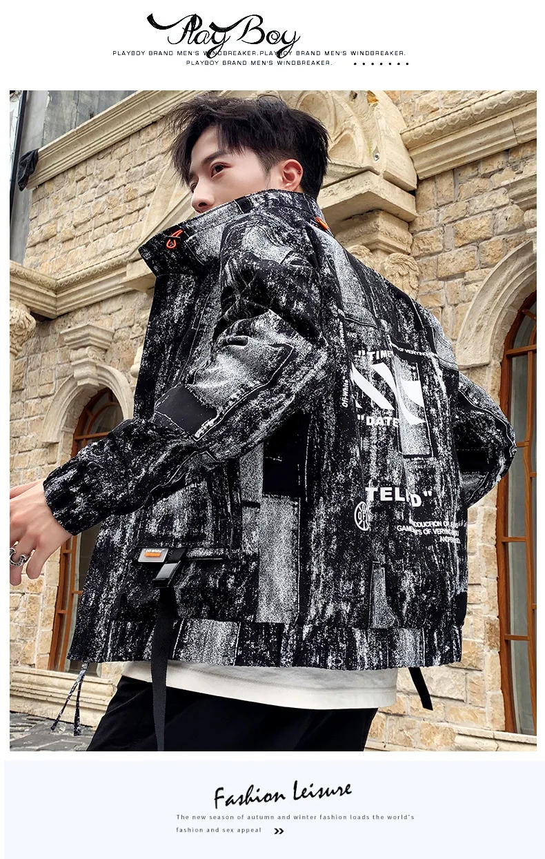 ABOORUN 3D Печатные джинсовые куртки мужские бронзовые Camou джинсовые куртки хип хоп джинсовое пальто уличная для мужчин