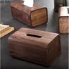 Japanese-style Black Walnut White Oak Tissue Box Solid Wood Rectangular Tissue Storage Box Home Desktop Paper Towel Holder 4