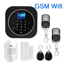 Wifi GSM домашняя охранная сигнализация 433 МГц детектор сигнализации Поддержка 2,4G wifi и sim-карты голосовой внутренней связи с Wi-Fi APP