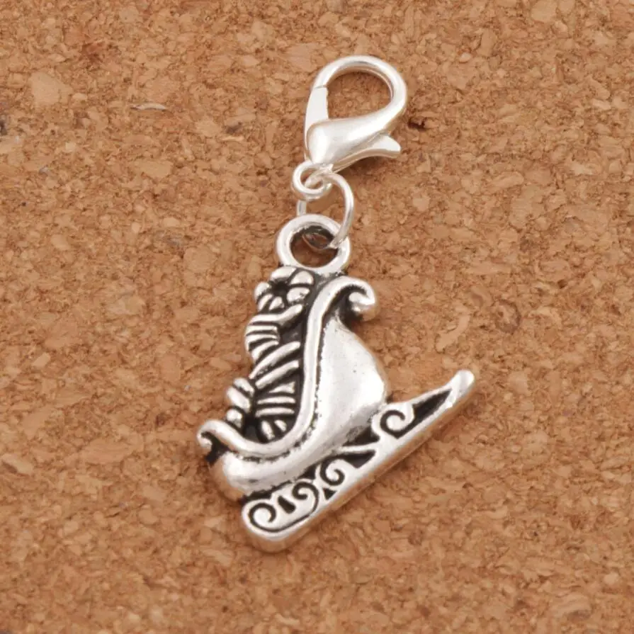 Santa Sleigh Full of Gift Charm Beads 18.6x35mm 80pcs zinc alloy Jewelry DIY C786