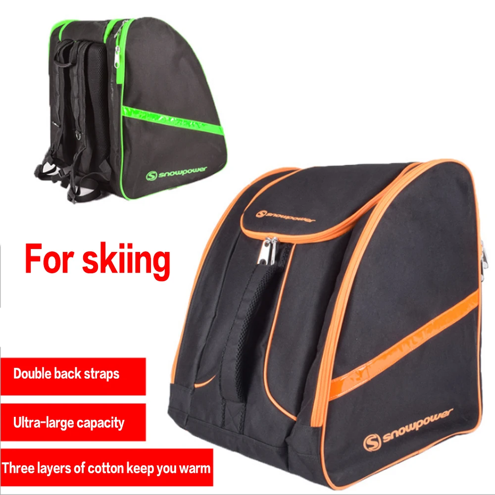 

Skiing Bags Outdoor Sports Double Shoulder Back Skiing Shoe Bag Three-layer Cotton-clamping and Snow-making Backpack Snow Cover
