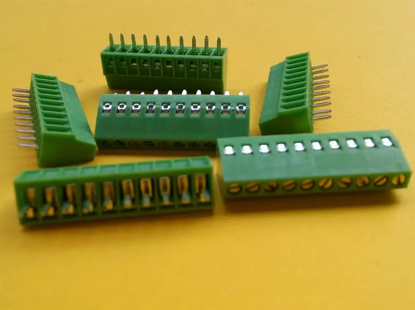 10 шт. 10 полюсов/10 Pin 2,54 мм/0," PCB Универсальный винтовой клеммный блок разъем
