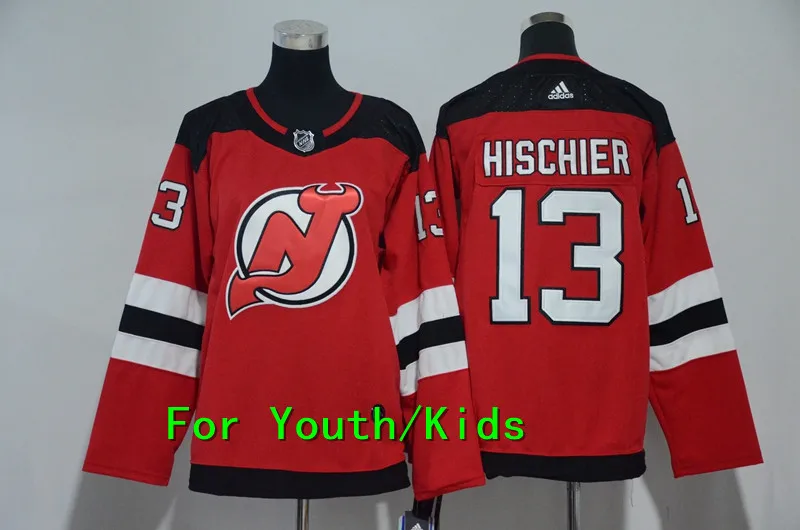 Молодежная вышивка прошитая новая Джерси#13 Nico Hischier детская футболка
