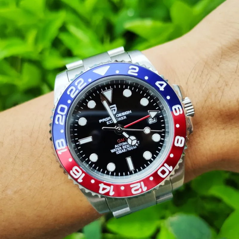 2021新しい高級gmt腕時計パガーニデザインのメンズステンレス鋼自動機械式時計サファイアセラミック防水時計 - AliExpress 腕時計