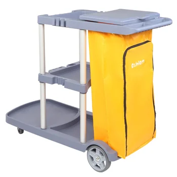 

1PC Portable Silent Roller Wheel Short Platform Janitor Caddy Housekeeping Cart Janitorial Cart for Restaurant School Office