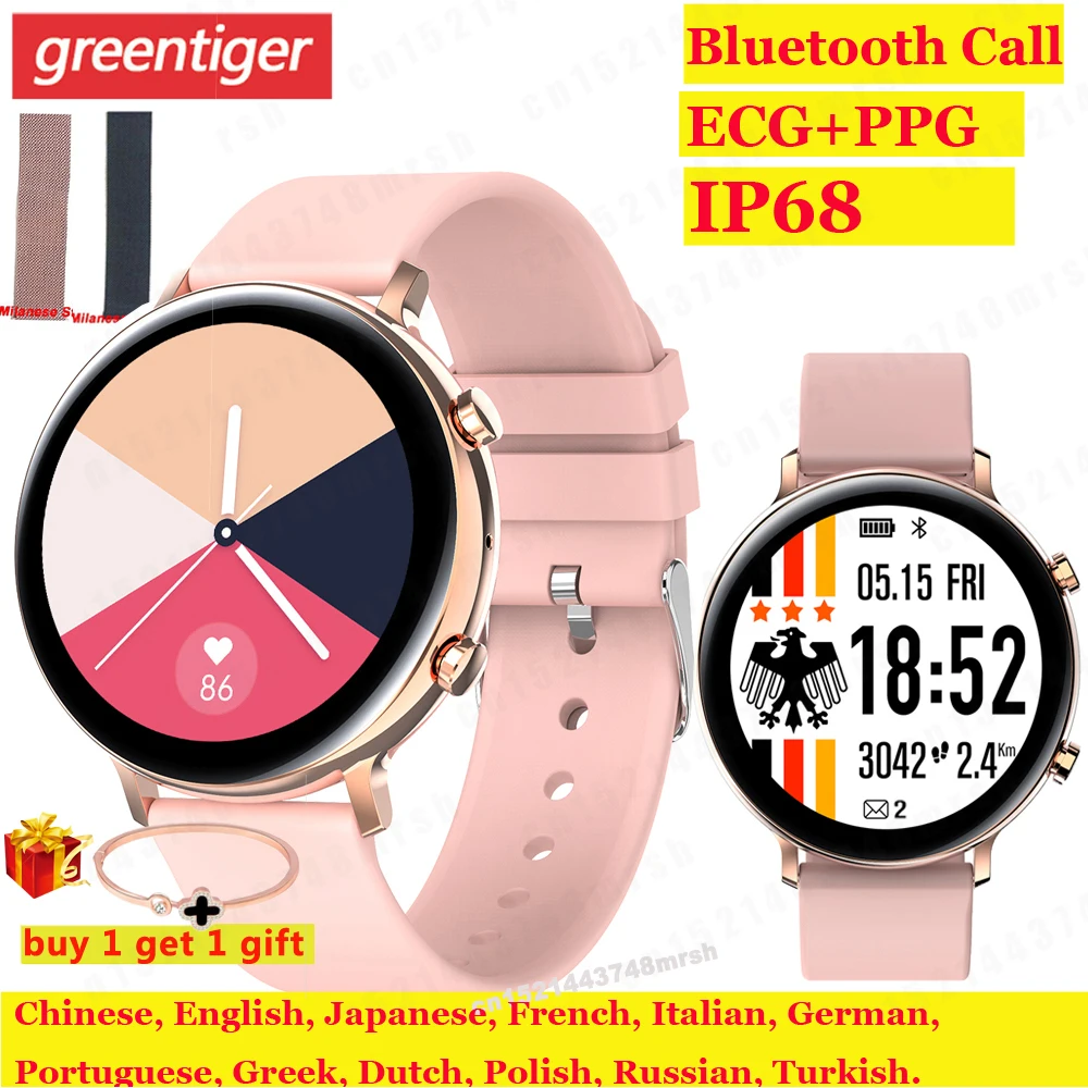 GW33 Смарт часы для мужчин и женщин с Bluetooth вызовом HD экран ЭКГ + PPG IP68